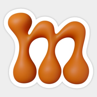 Liquid Type Letter M Sticker